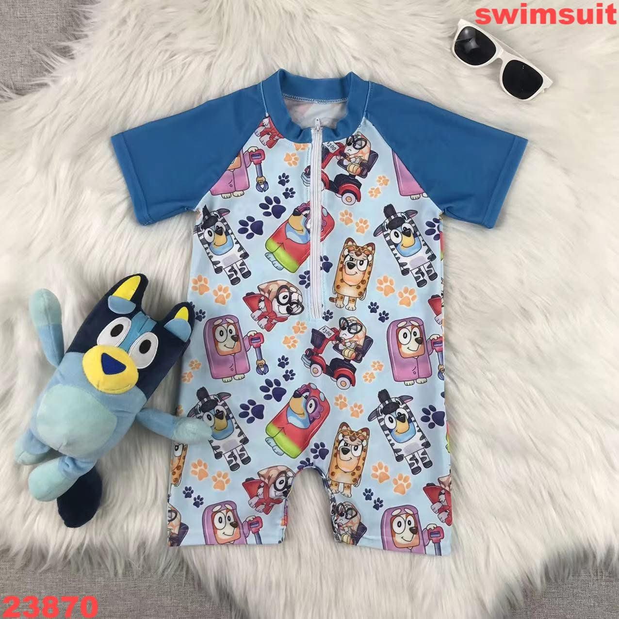 Blue Dog Friends One Piece Swimwear