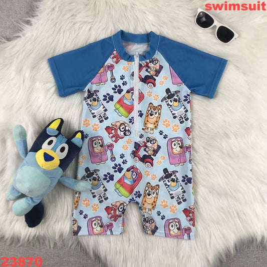Blue Dog Friends One Piece Swimwear