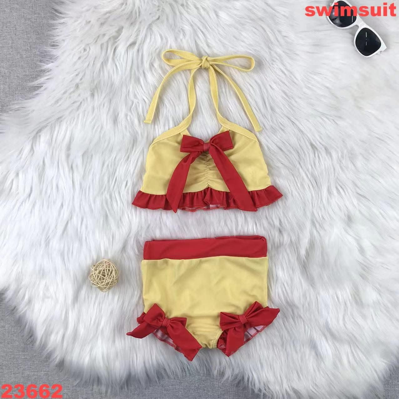 Red and Yellow Bow Swim Suit