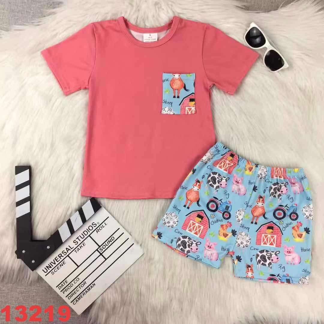 On The Farm Pocket Tee Shorts Set