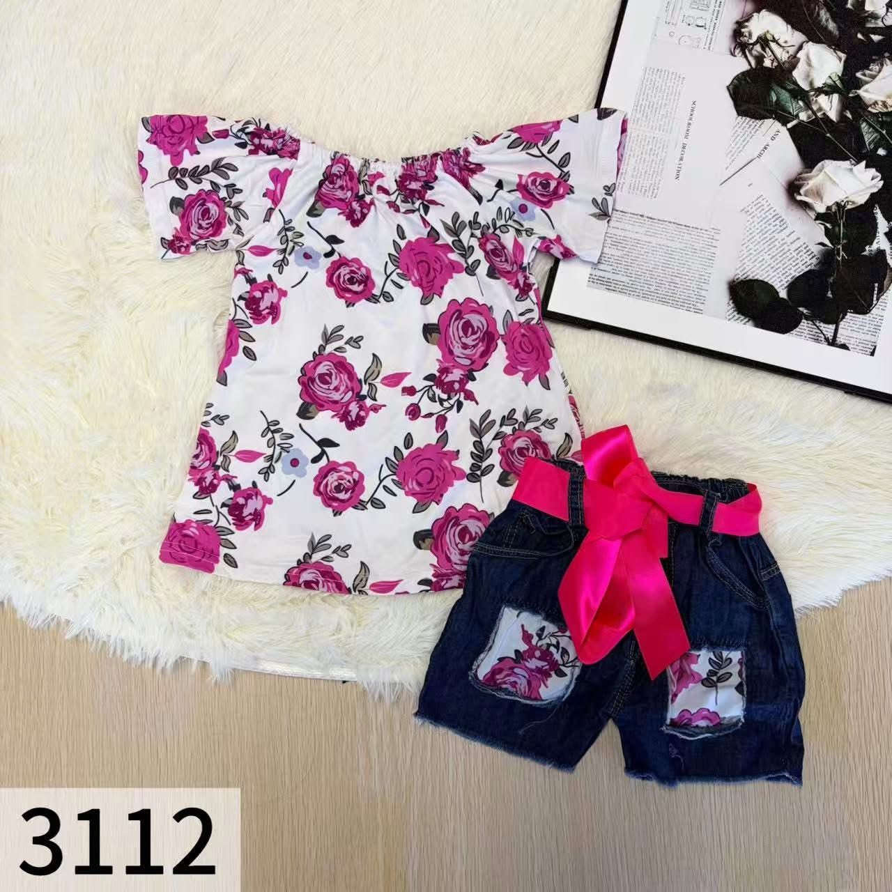 Floral Jean Shorts Set