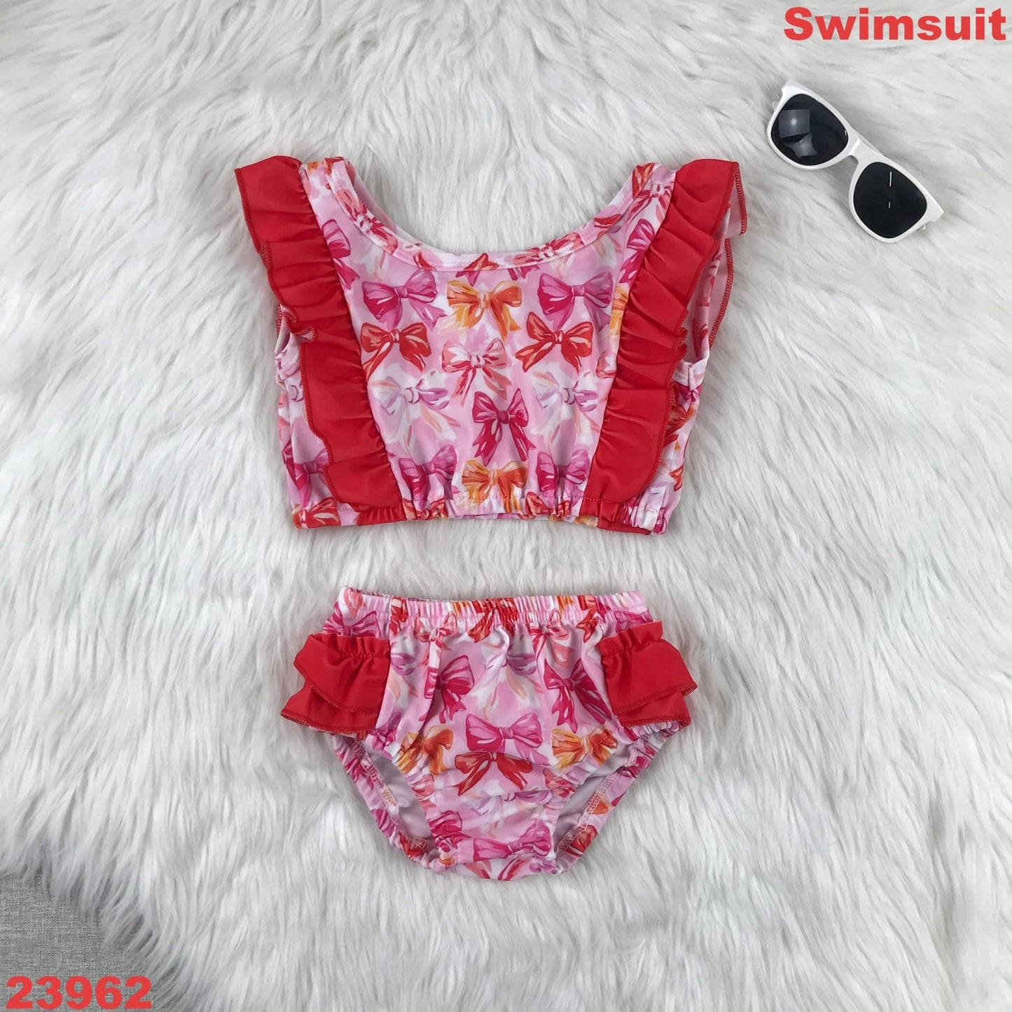 Bows and Ruffles 2 Piece Swim Suit