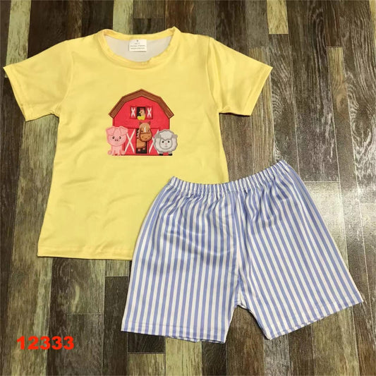 Farm Blue Striped Shorts Set