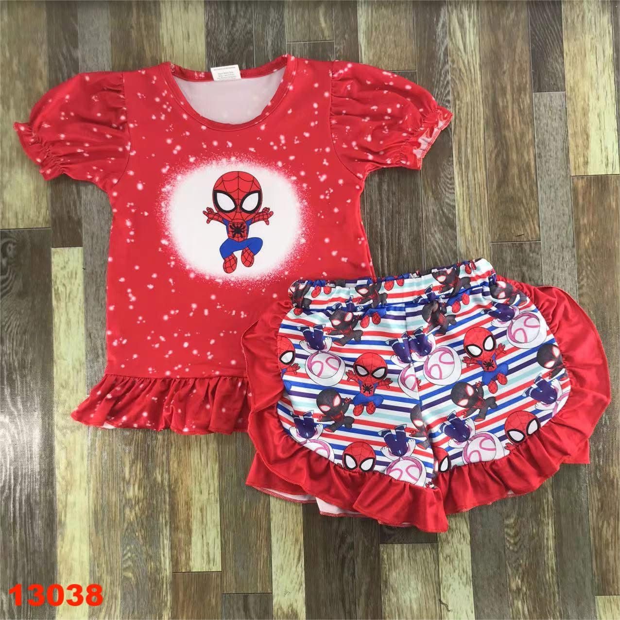 Spider Girl Ruffle Shorts Set
