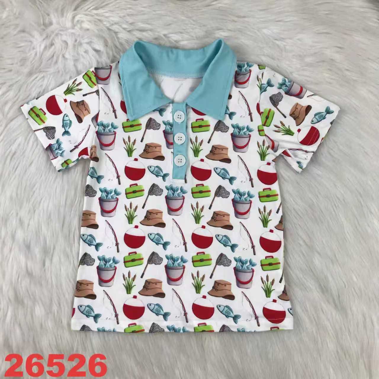 Gone Fishing Polo Button Shirt
