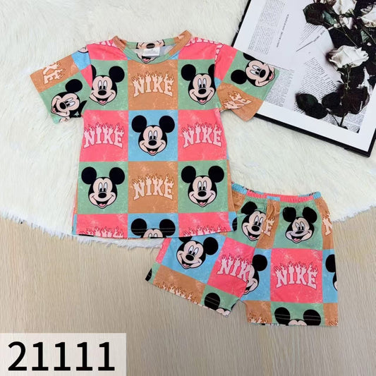 Check Mark Mouse Checkered Shorts Set