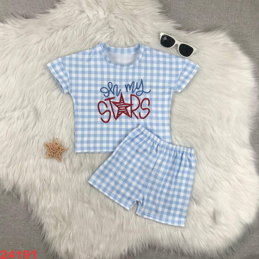 Oh My Stars Gingham Shorts Set
