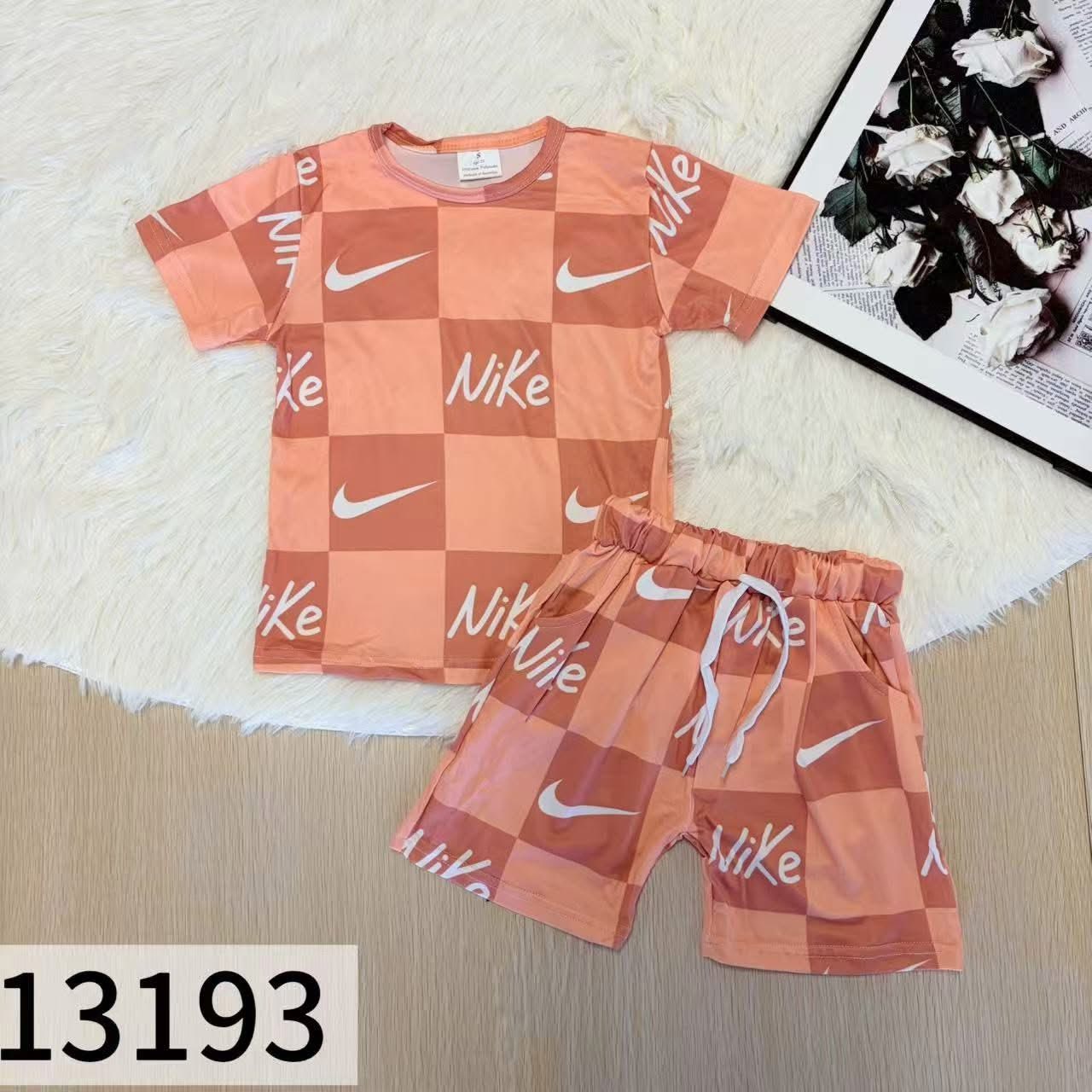 Orange Check Mark Shorts Set