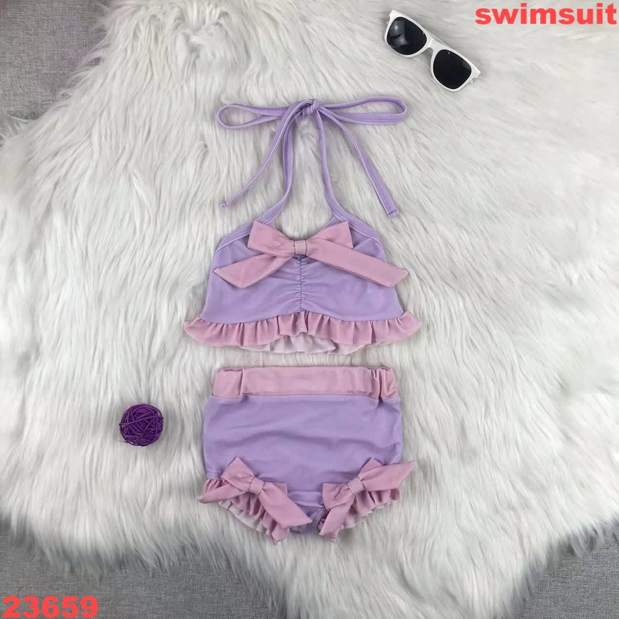 Pink and Purple Bow Swim Suit