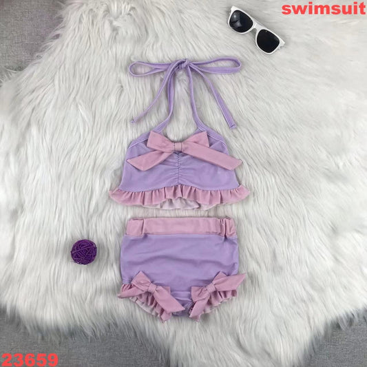 Pink and Purple Bow Swim Suit