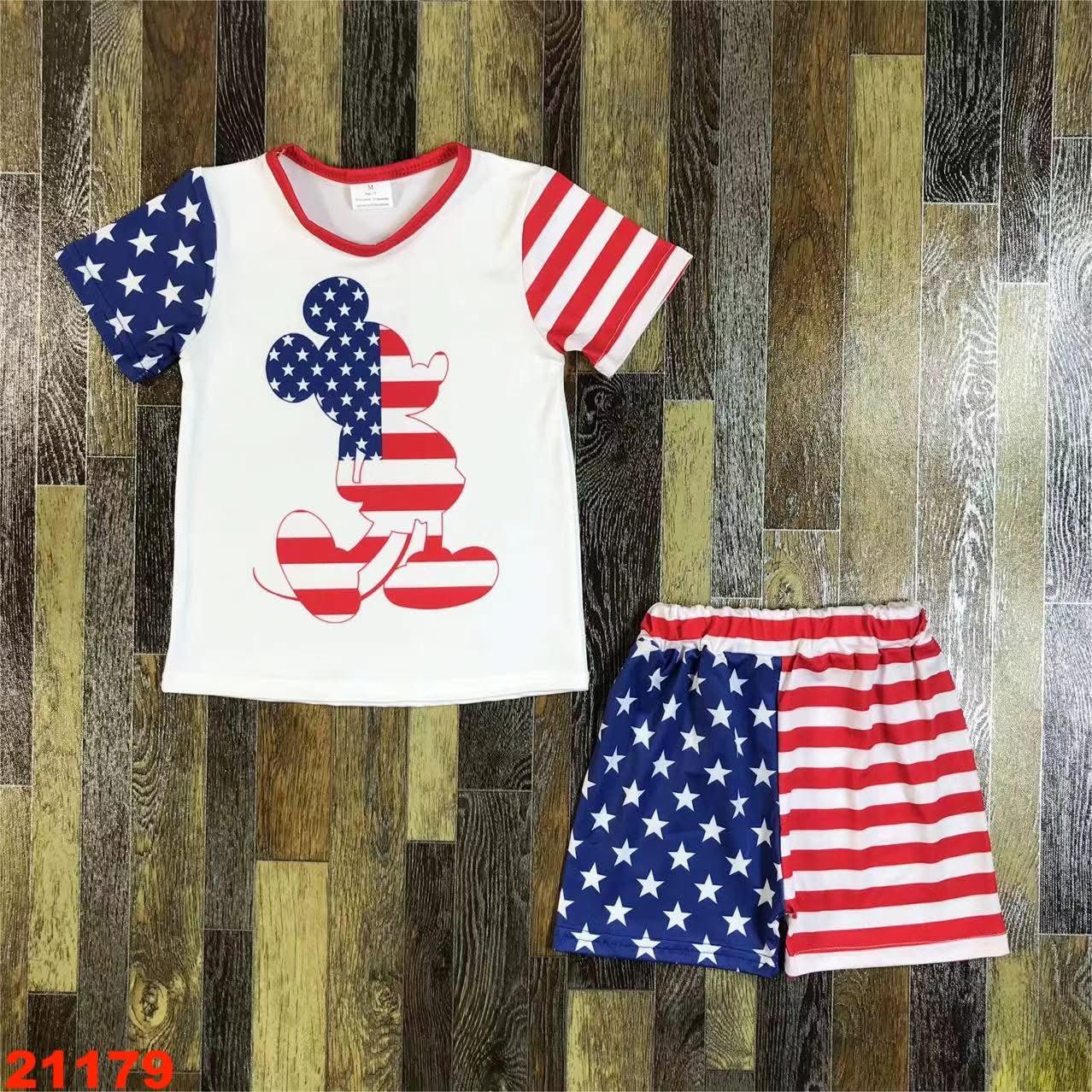 Stars and Stripes Mouse Shorts Set