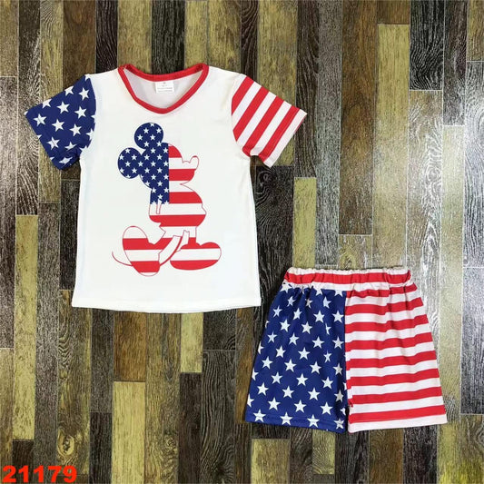 Stars and Stripes Mouse Shorts Set