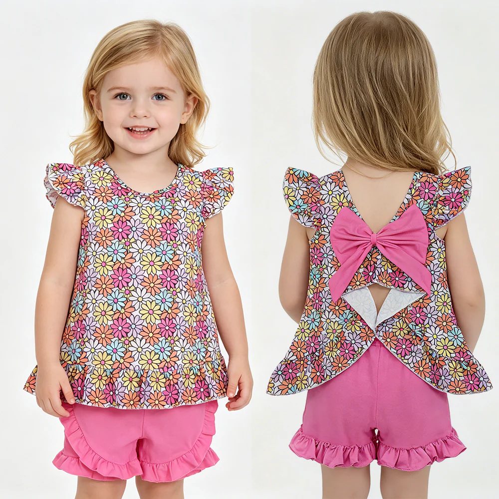 Floral Pink Shorts Set