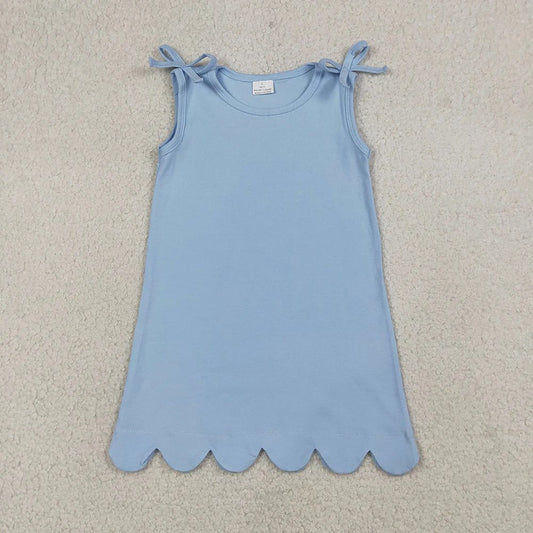 Blue Scalloped Dress