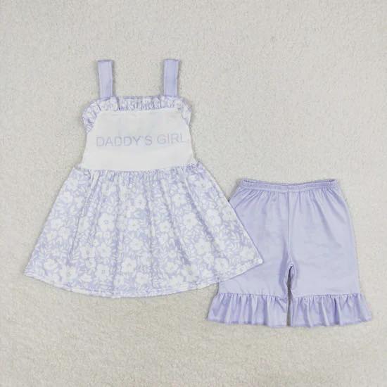 Blue Daddy's Girl Shorts Set
