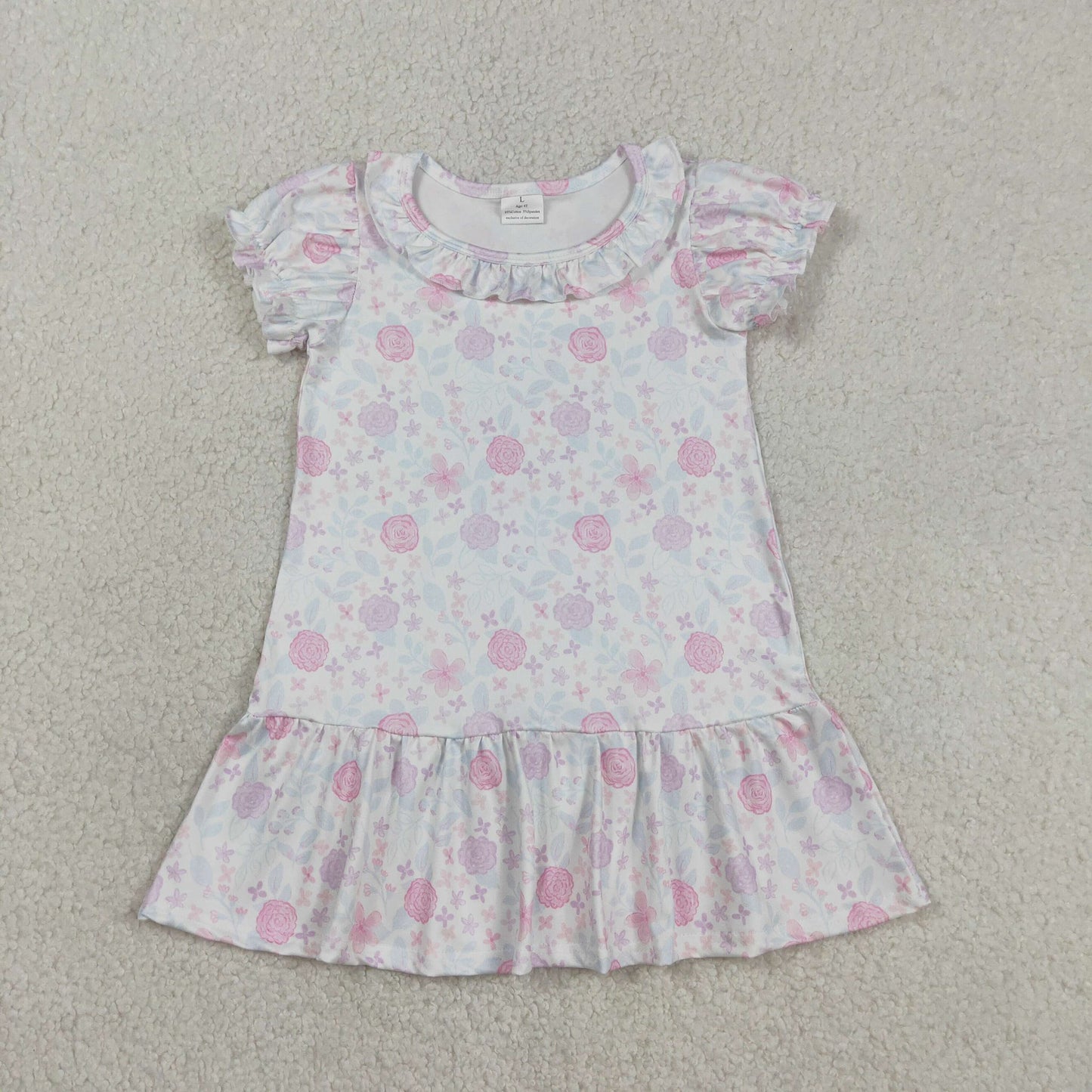 Pastel Floral Ruffle Dress