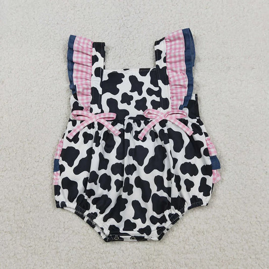 Pink Gingham Cow Print Bubble