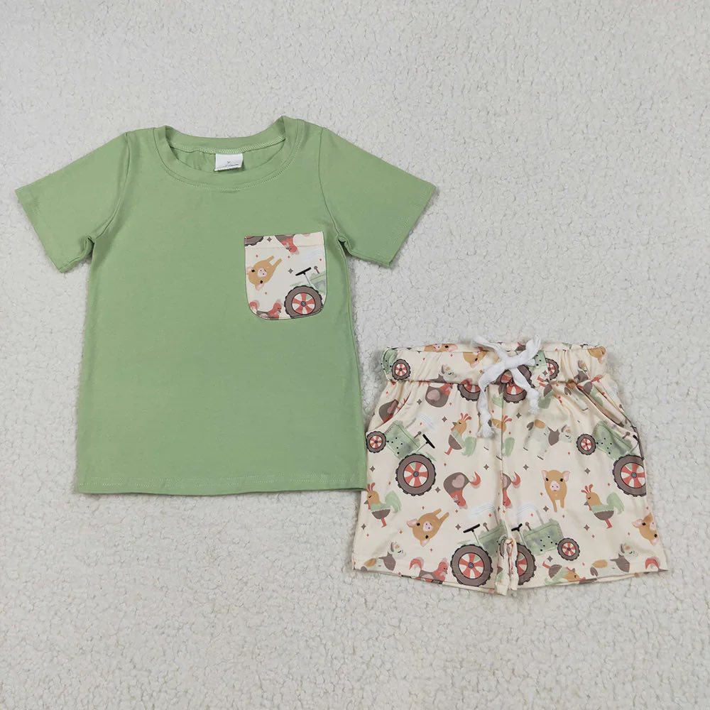 Farm Animals Pocket Tee Shorts Set