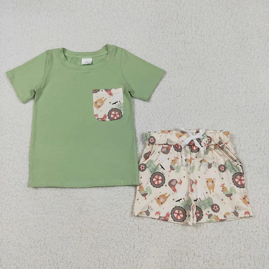 Farm Animals Pocket Tee Shorts Set