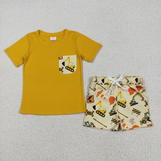 Construction Pocket Tee Shorts Set