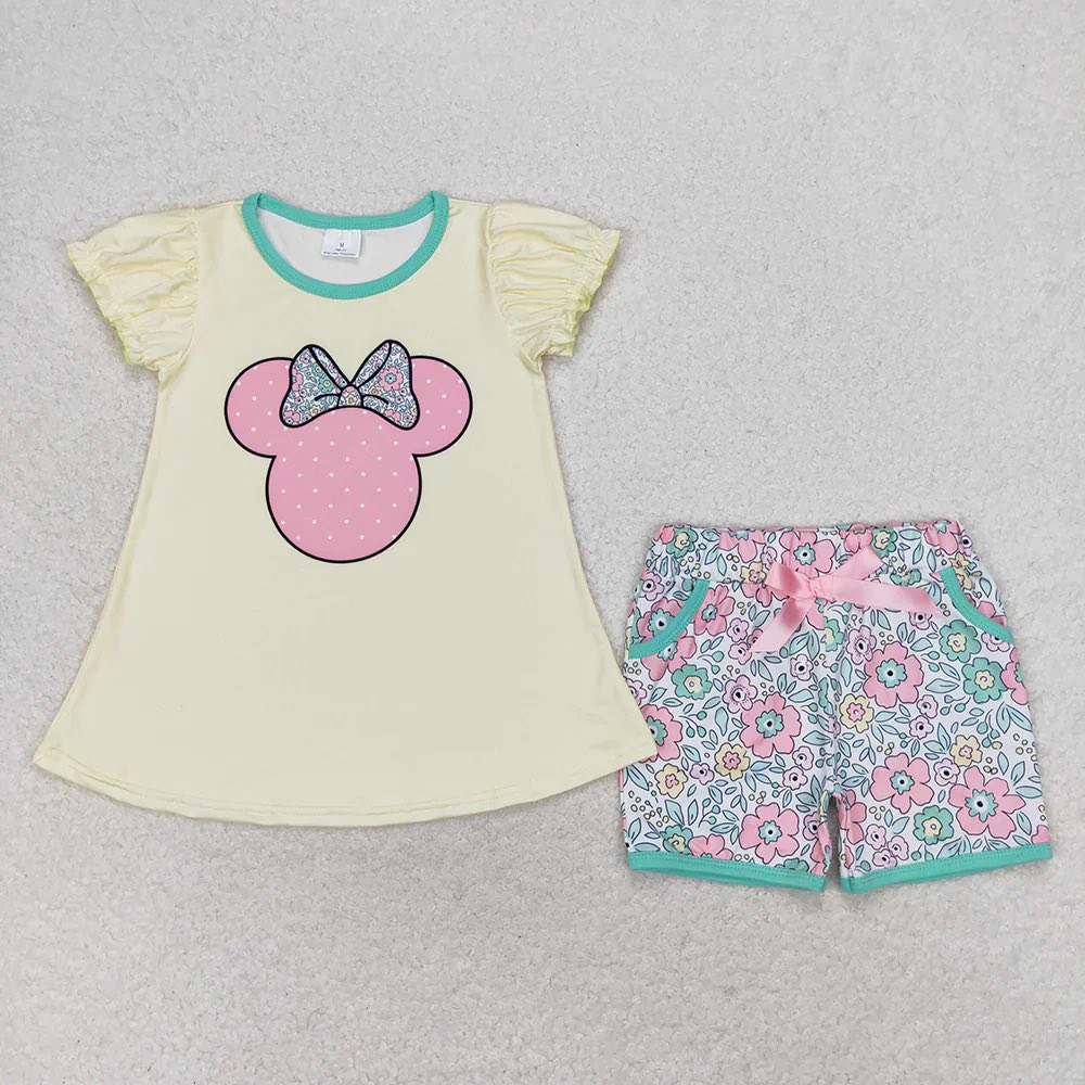 Floral Mouse Shorts Set