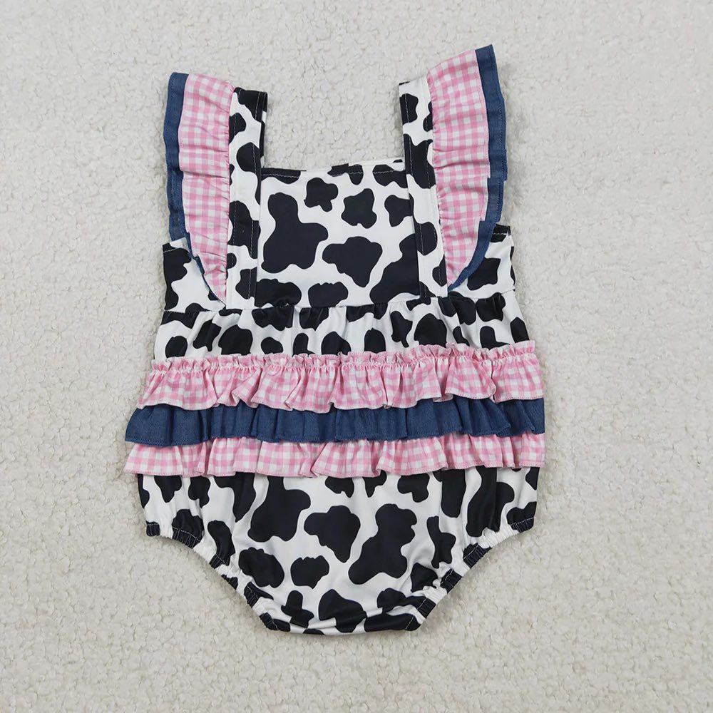 Pink Gingham Cow Print Bubble