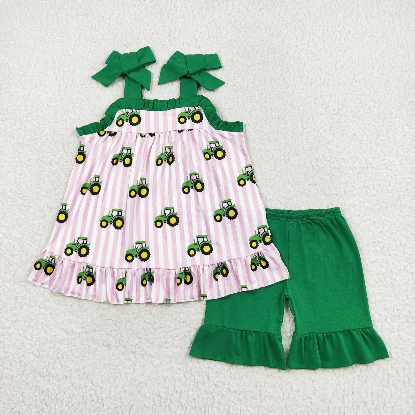 Striped Tractor Shorts Set