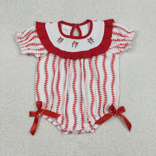 Baseball Stripes Bow Bubble