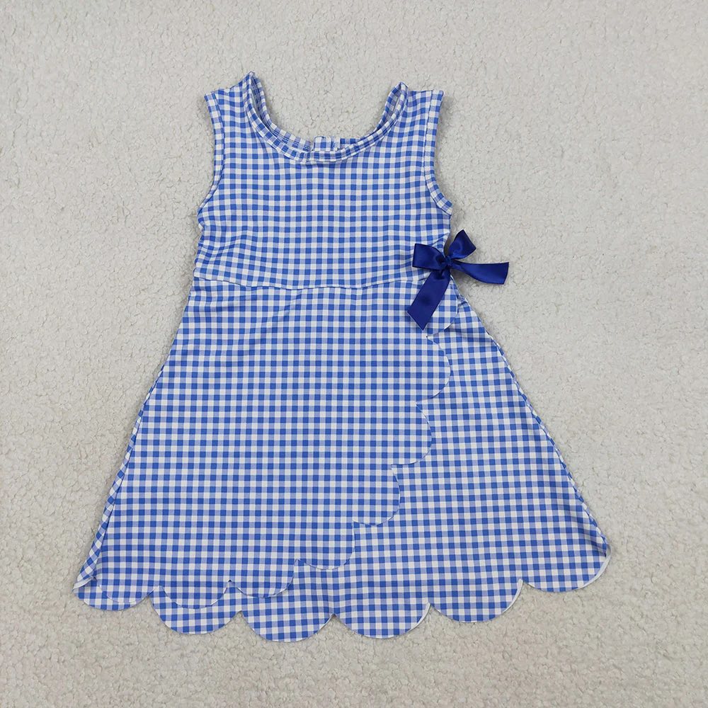 Scalloped Blue Gingham Dress