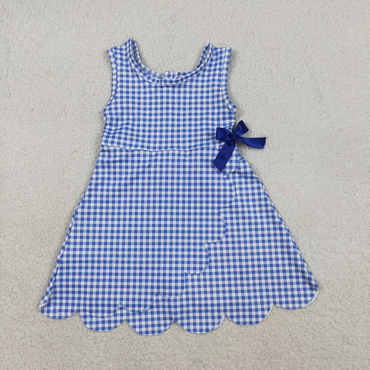 Scalloped Blue Gingham Dress
