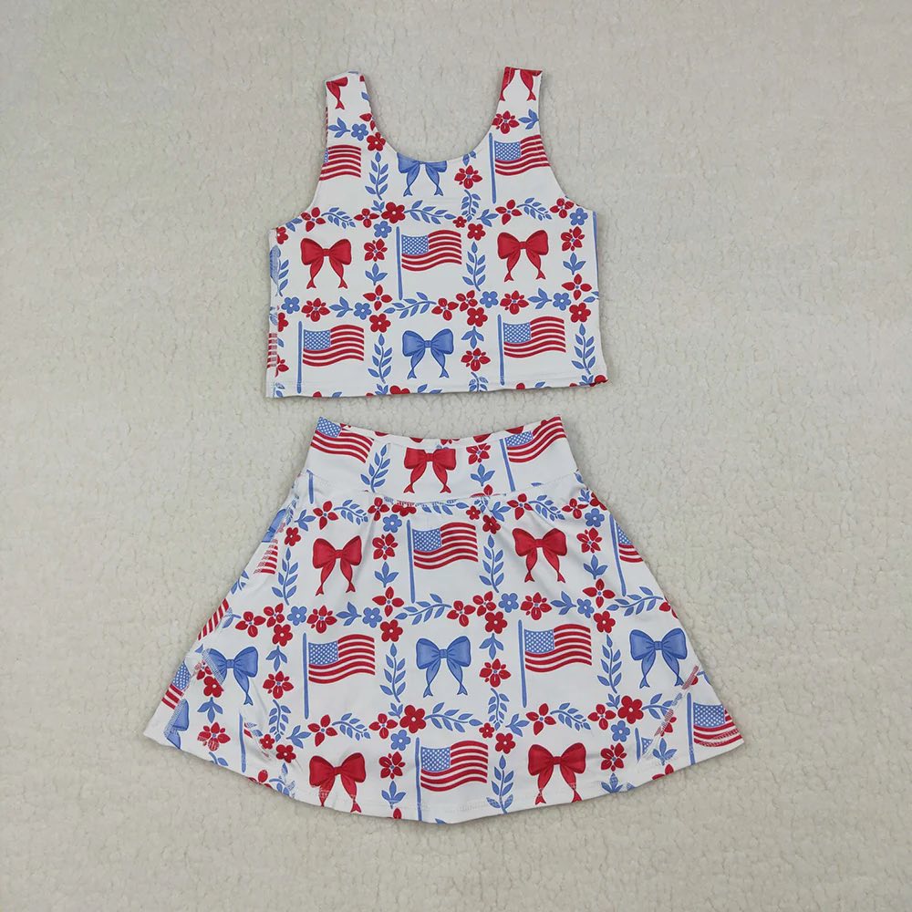 RWB Flag Athletic Skort Set
