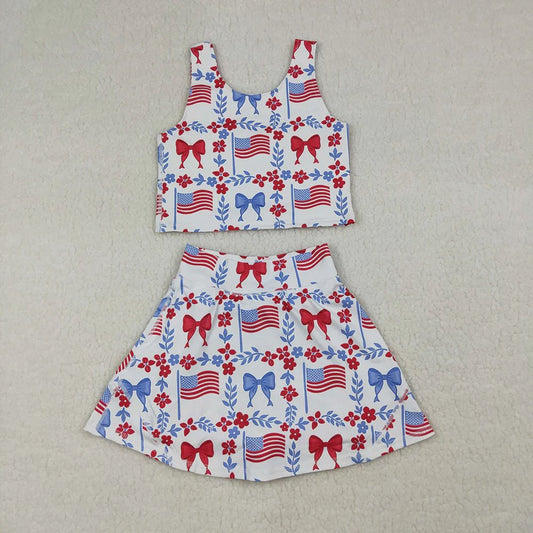 RWB Flag Athletic Skort Set
