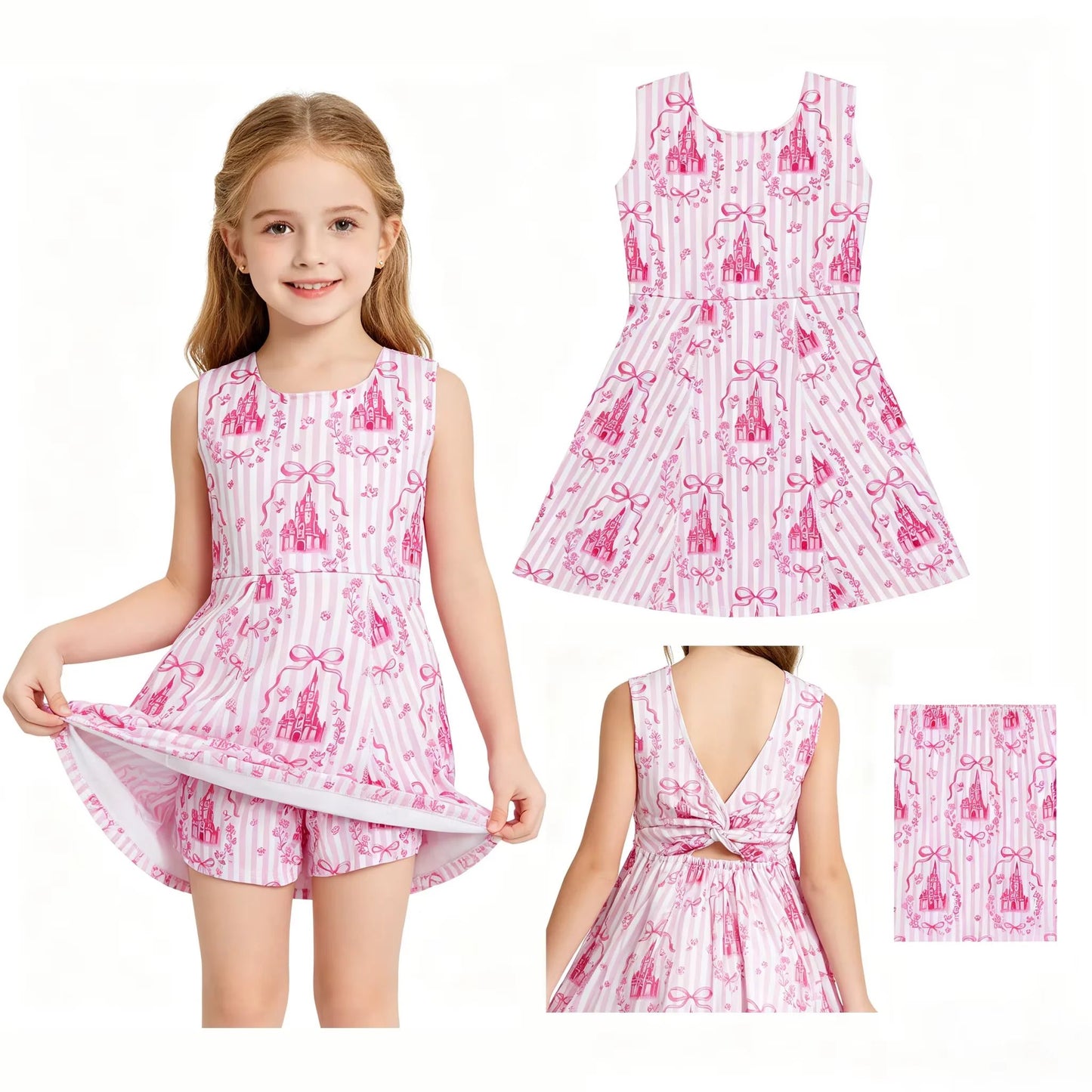 Pink Castle Yoga Dress