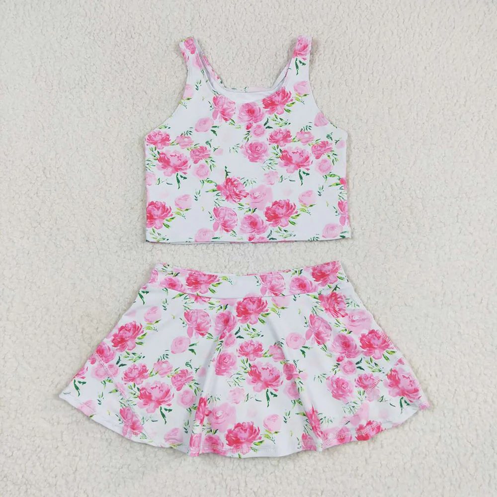 Pink Floral Skort Set