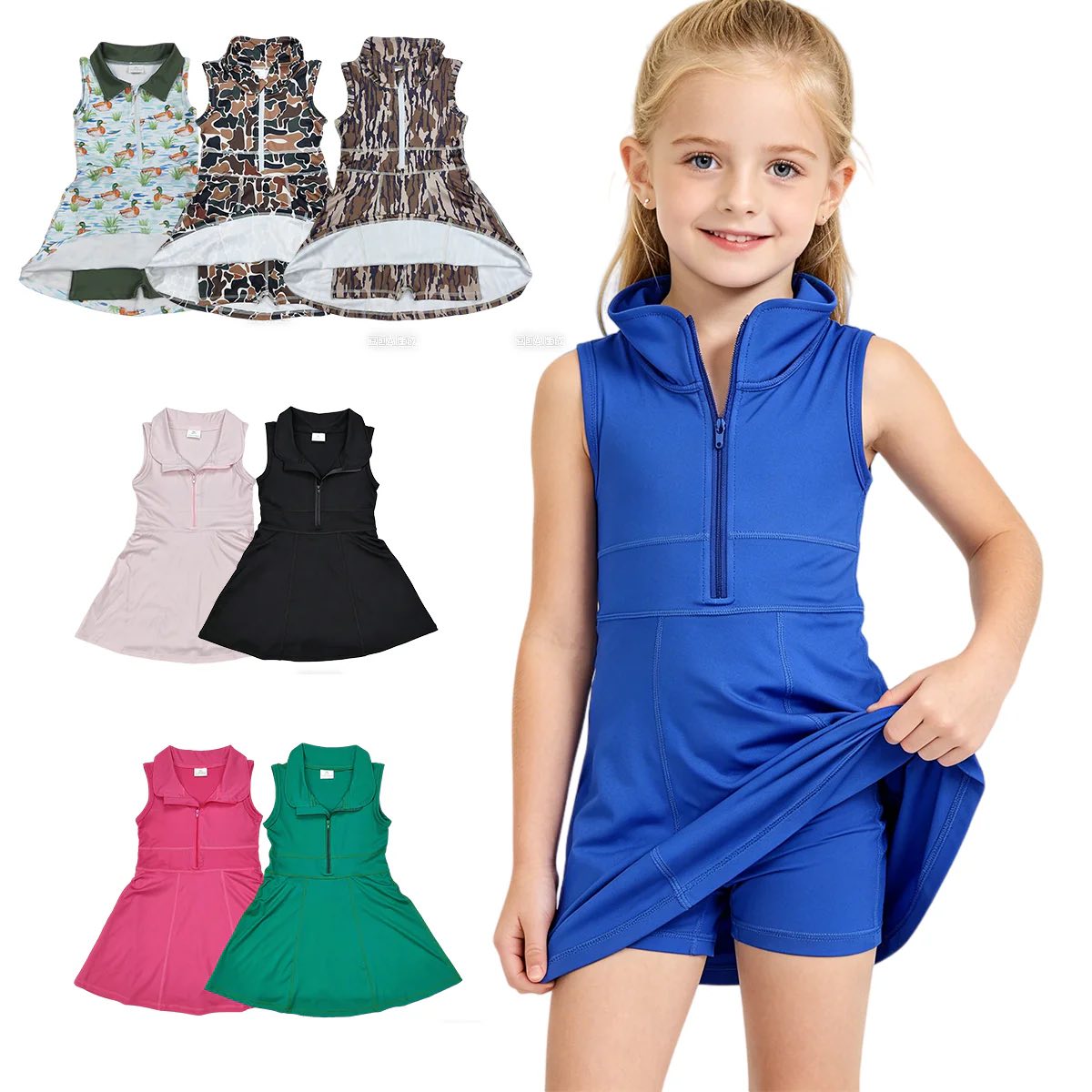 Collard Zip Yoga Dresses