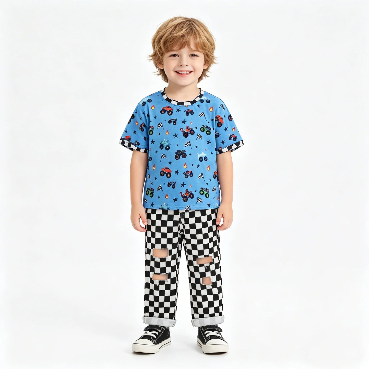 Monster Truck Distressed Pants Set