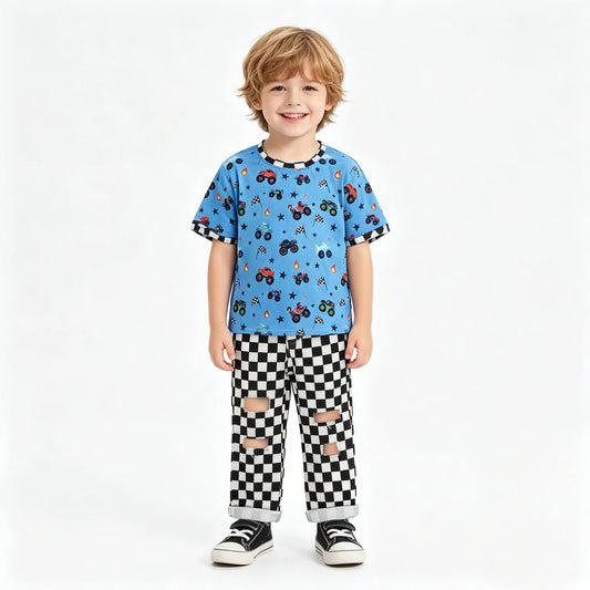Monster Truck Distressed Pants Set