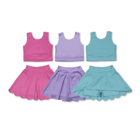Scalloped Solid Athletic Set