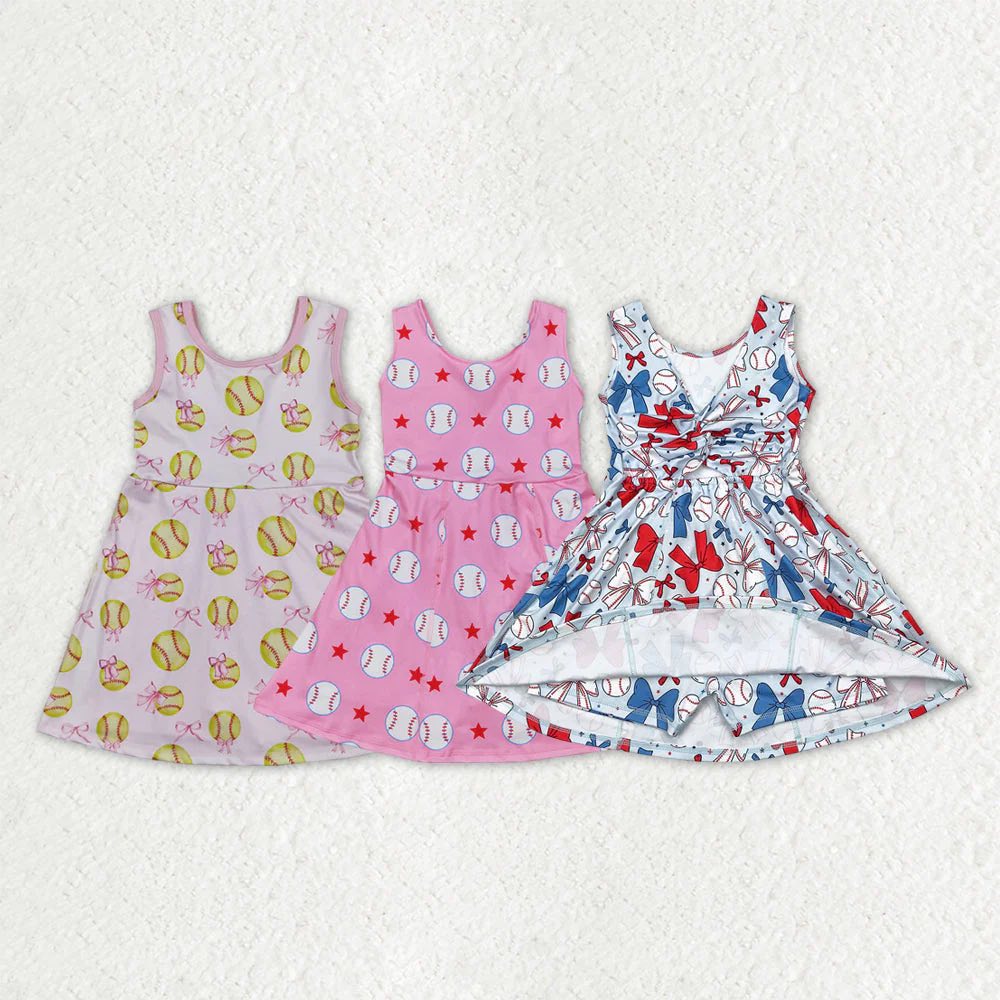 Softball and Bows Yoga Dresses