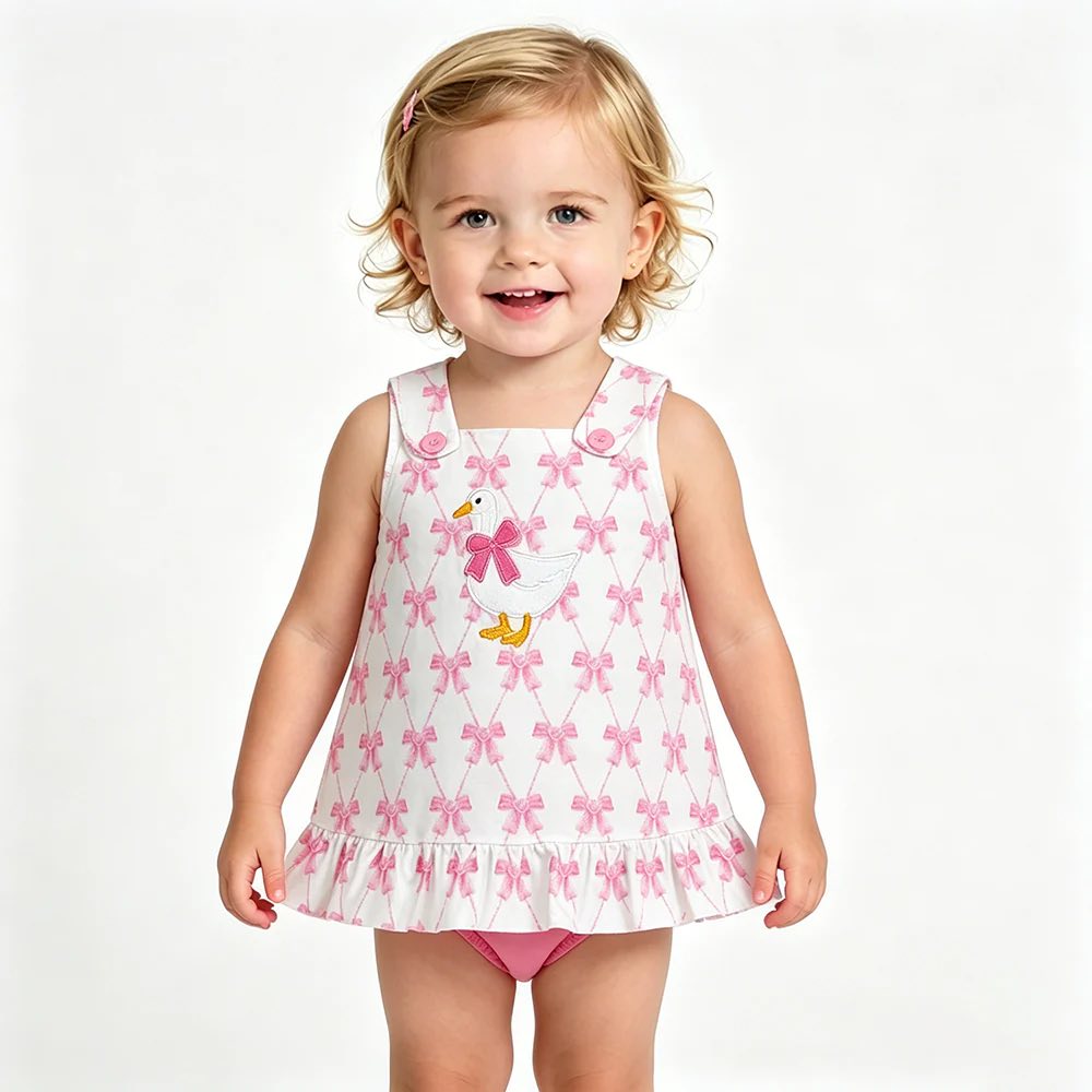 Pink Goose Diaper Set