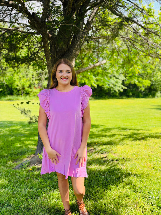Umgee Pink Ruffle Dress