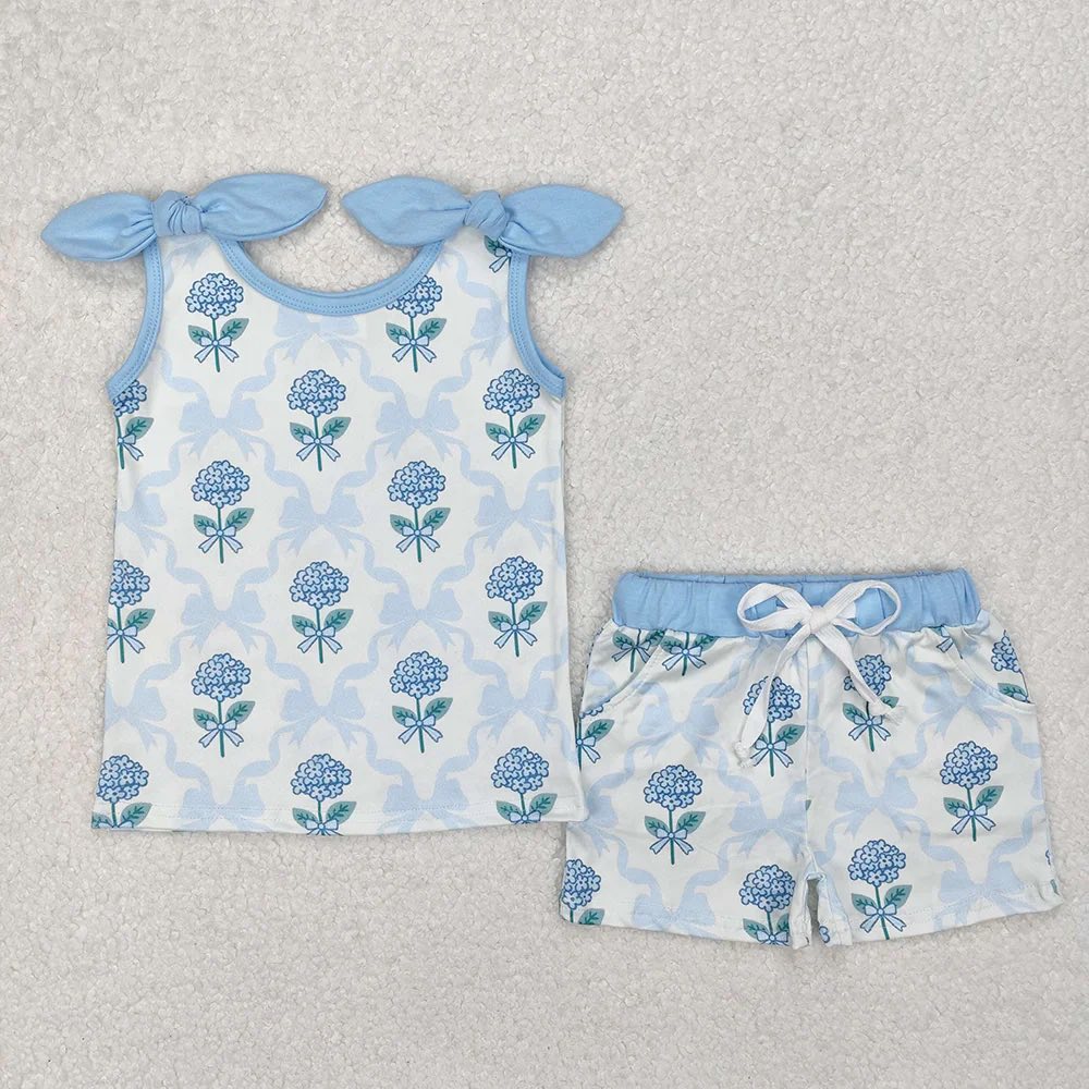 Hydrangea and Bows Tank Set