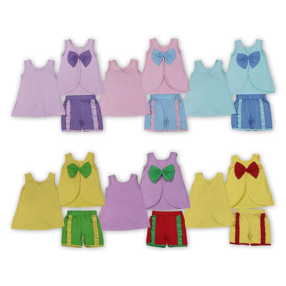 Princess Bow Back Shorts Set