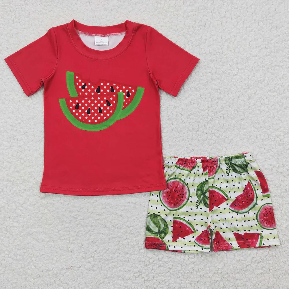 Red Watermelon Shorts Set