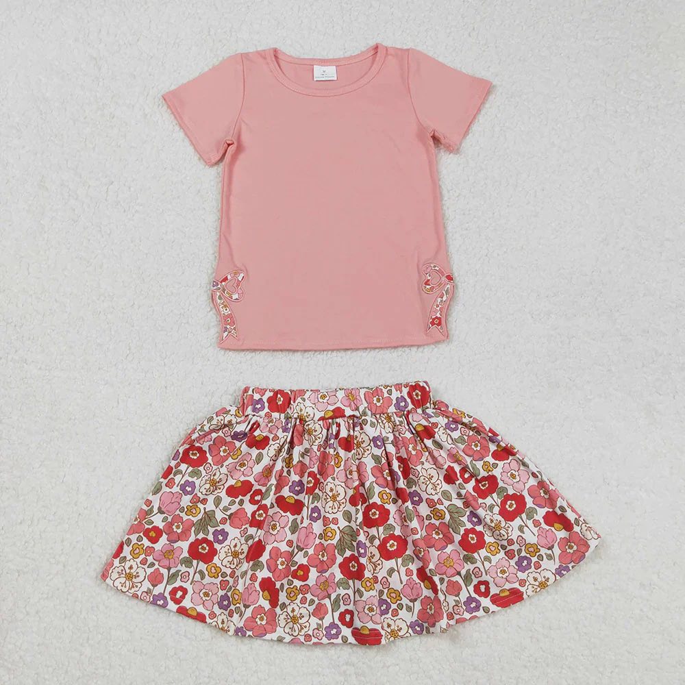 Coral Floral Skort Set