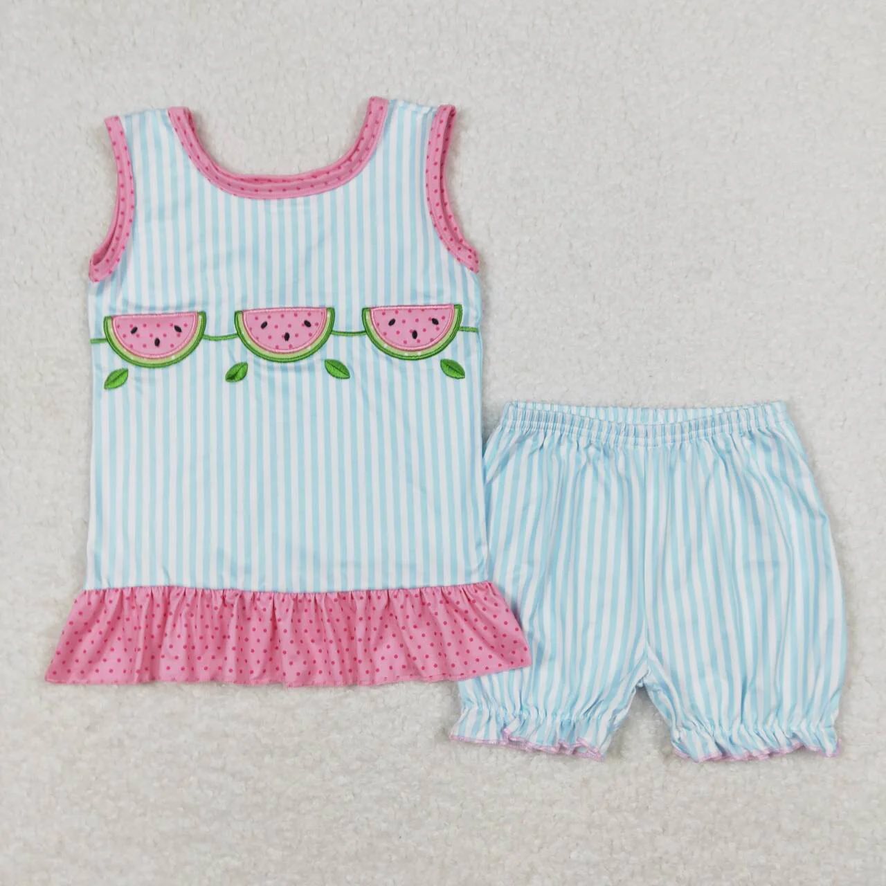 Watermelon Stripes Shorts Set