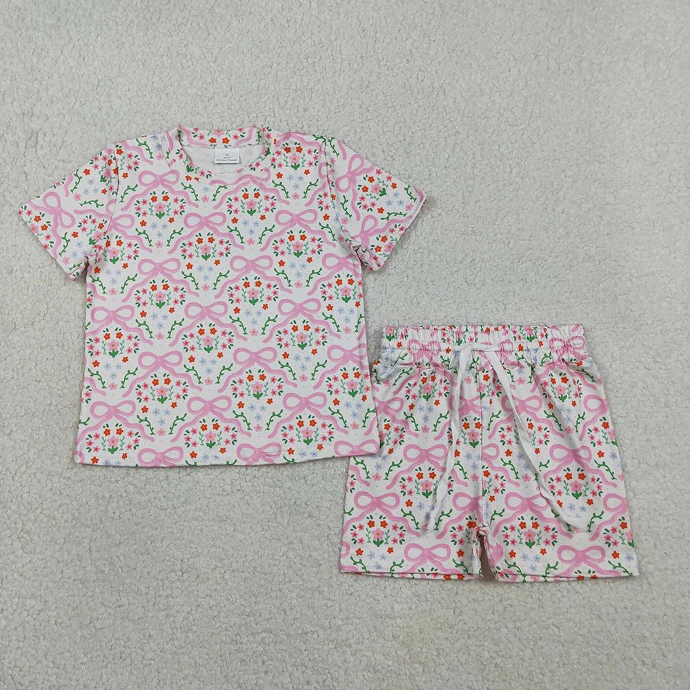 Floral and Bows Shorts Set