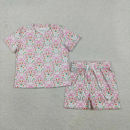 Floral and Bows Shorts Set
