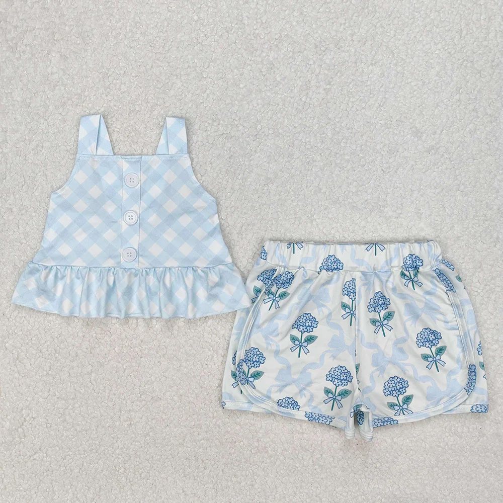 Hydrangea and Bows Shorts Set