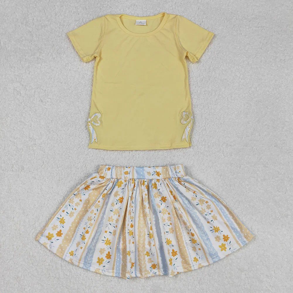 Yellow and Blue Floral Skort Set